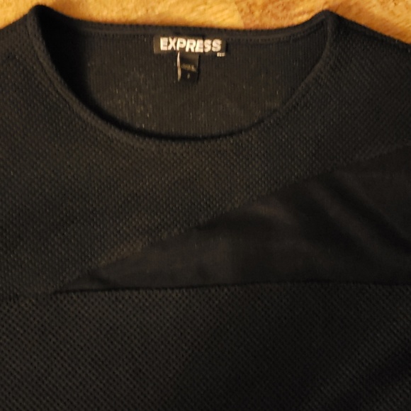 Express black mesh inset dress - Picture 3 of 3